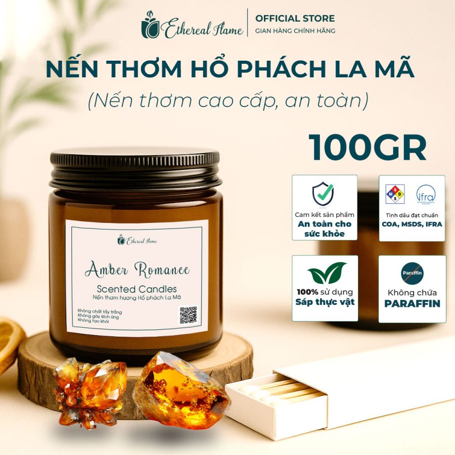 Nến thơm Hổ phách La Mã - 100gr